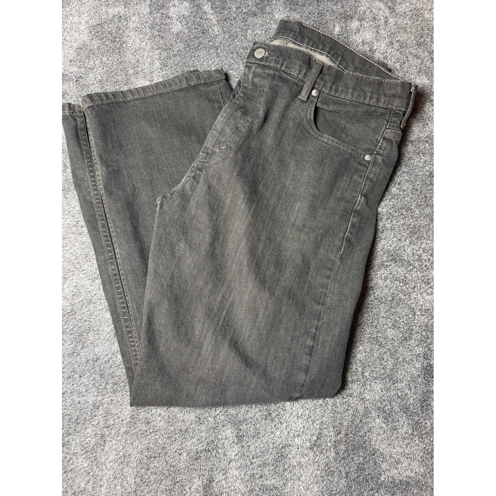 Levis 569 Loose Straight Jeans Mens 36x32 Faded Black Denim Pants